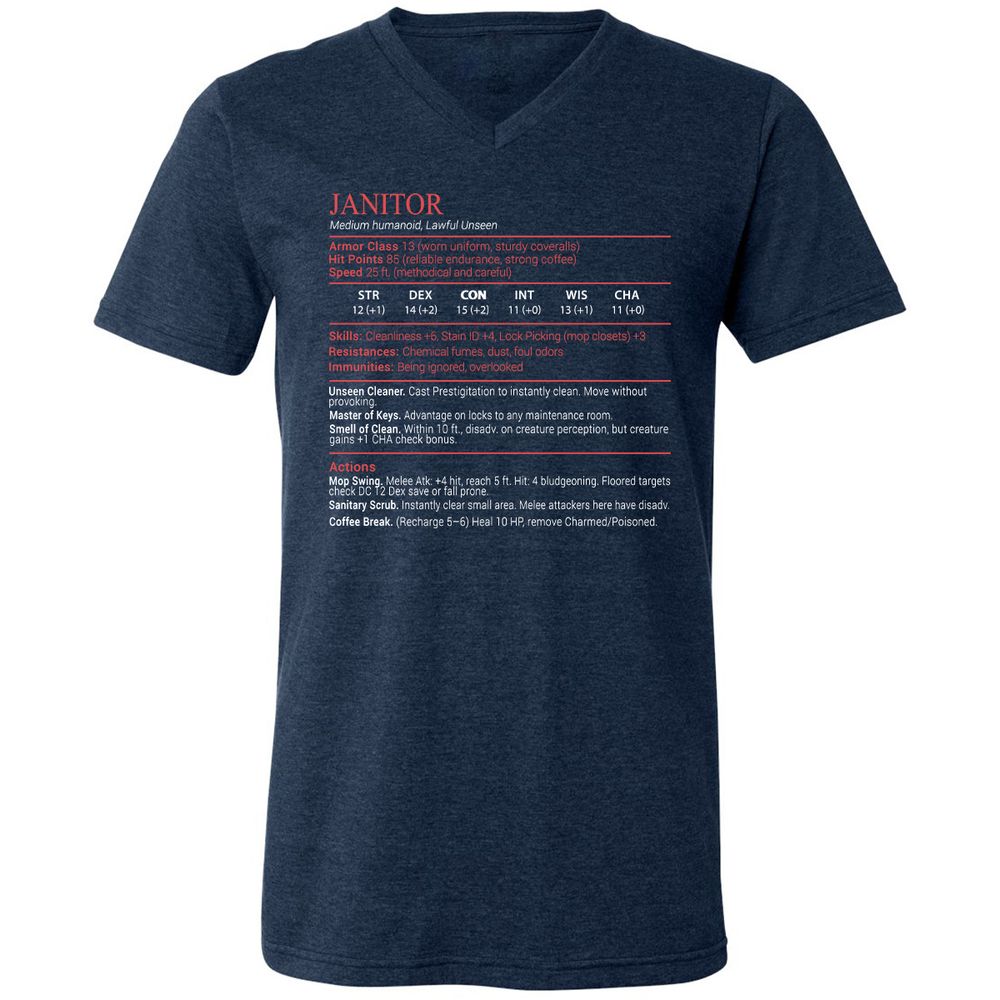 Janitor Stats Block - Heather Navy - 3