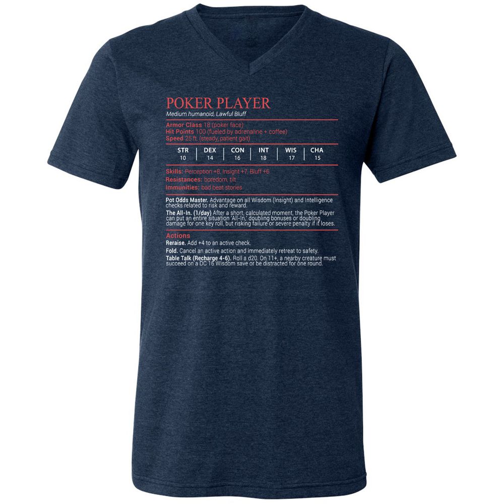 Poker Player Stats Block - Heather Navy - 3