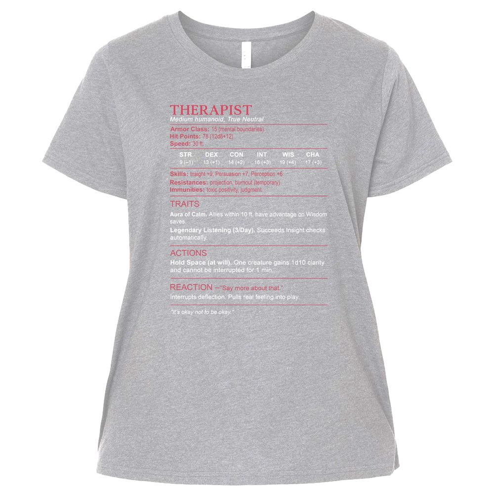 Therapist Stats Ladies Curvy Jersey - Heather - 3