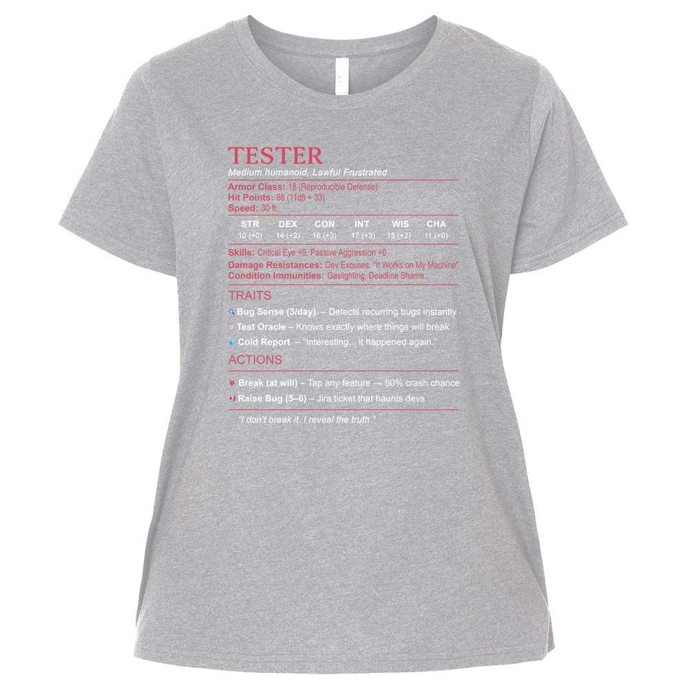 Tester Stats Ladies Curvy Jersey - Heather - 3