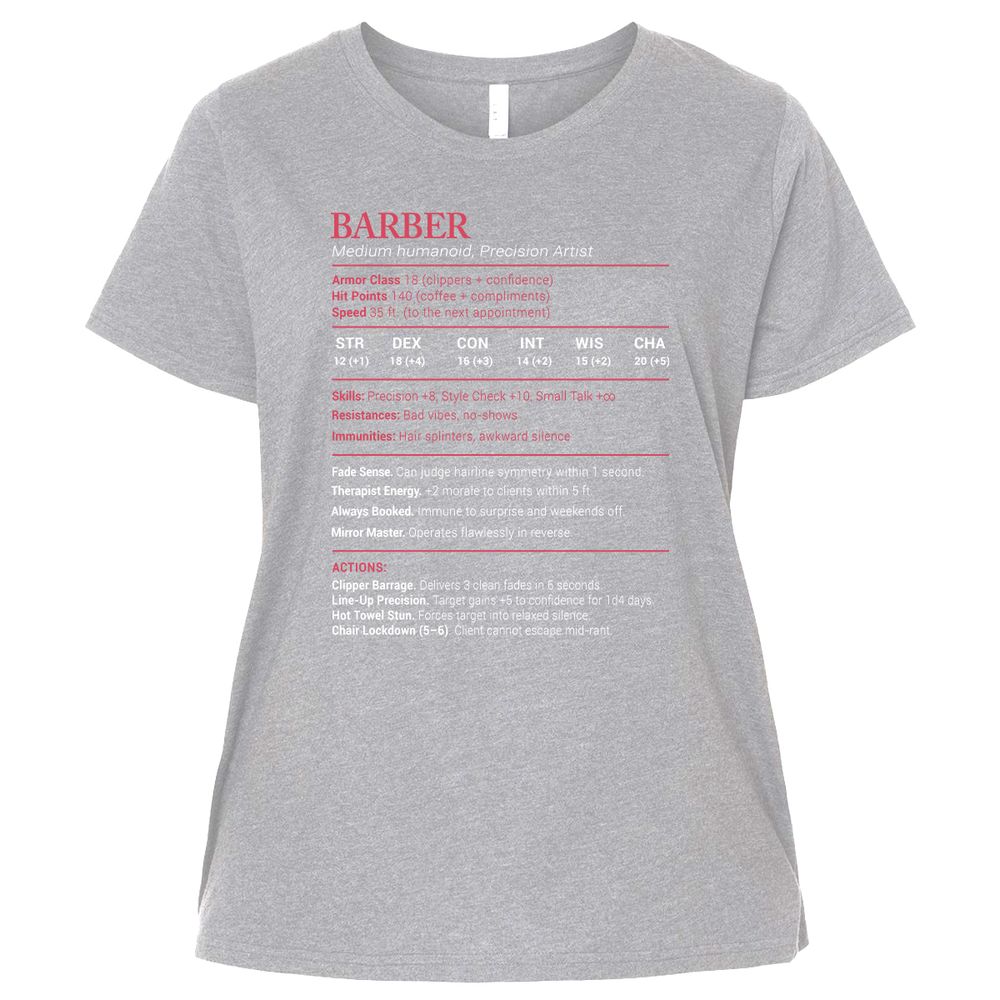 Barber Stats Ladies Curvy Jersey - Heather - 3