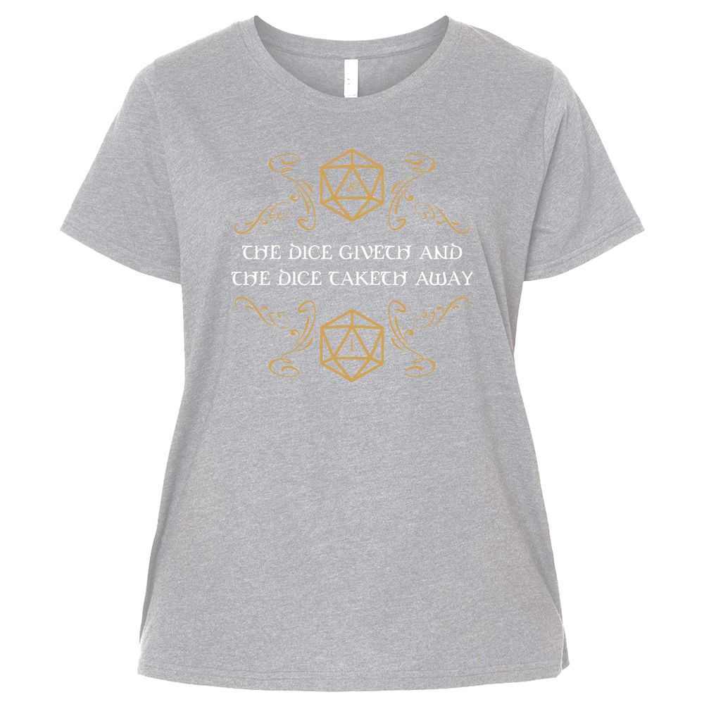 The Dice Giveth and Taketh Away Natural 20 and Critical Fail Ladies Curvy Jersey - Heather - 3