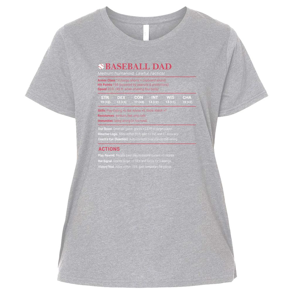 Baseball Dad Ladies Curvy Jersey - Heather - 3