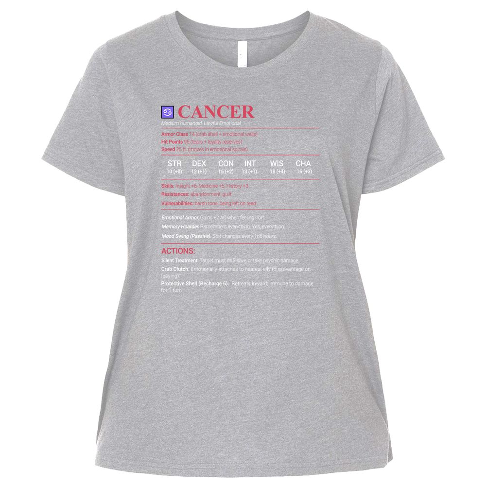Cancer Stats Ladies Curvy Jersey - Heather - 3