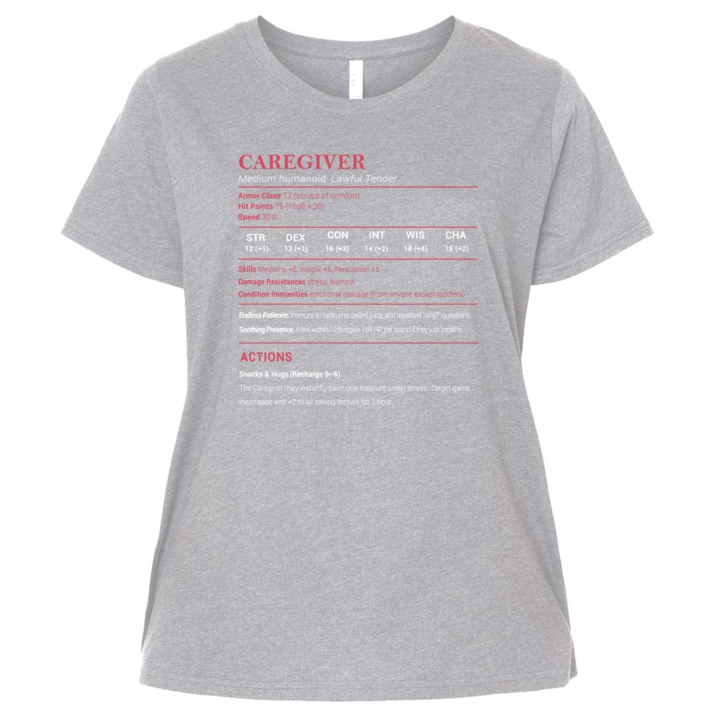 Caregiver Stats Ladies Curvy Jersey - Heather - 3