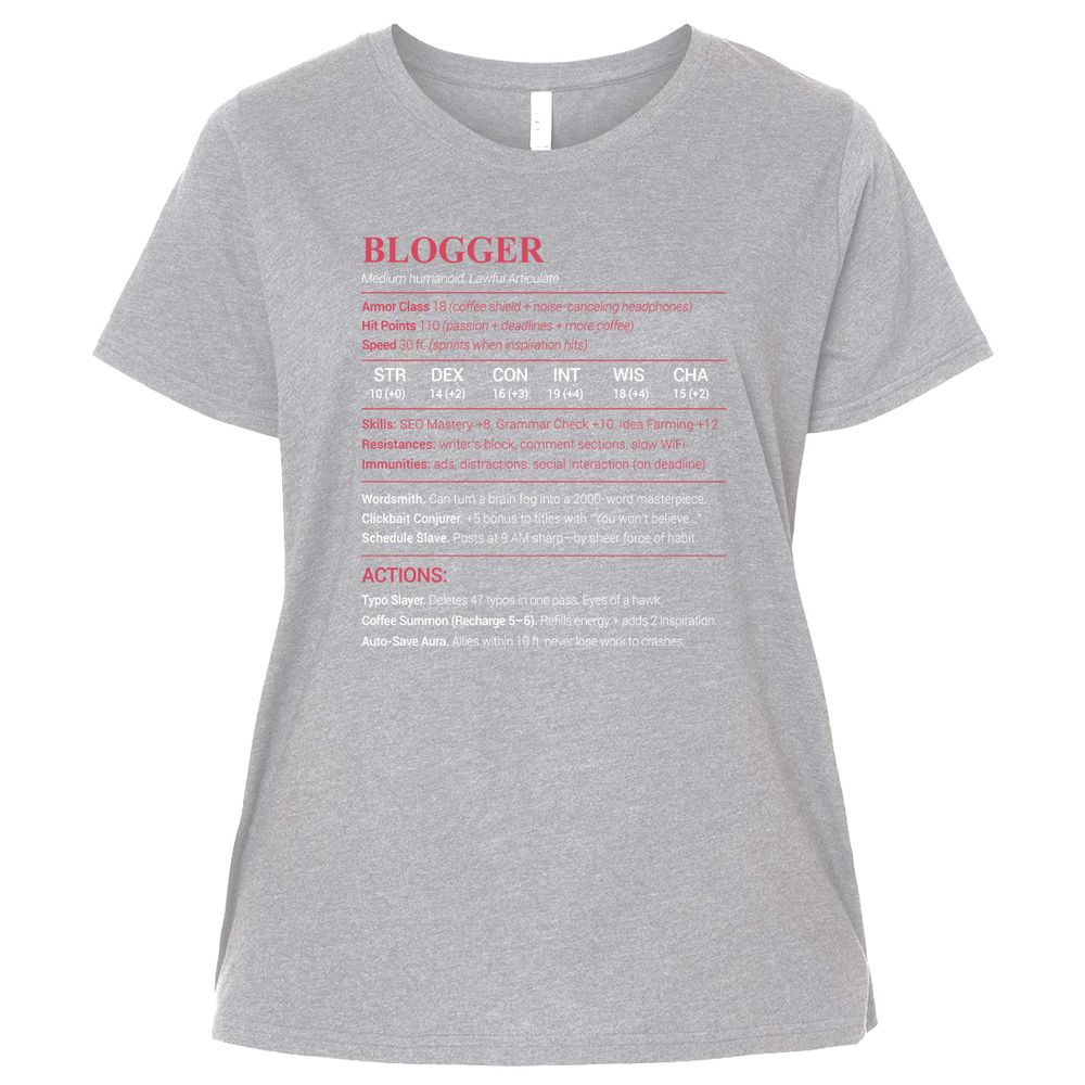 Blogger Ladies Curvy Jersey - Heather - 3