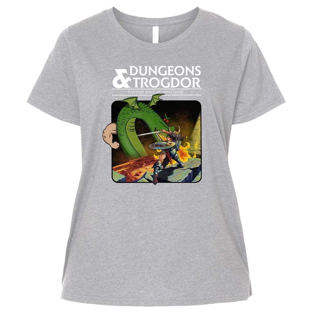 Trogdor Ladies Curvy Jersey - Heather - 3