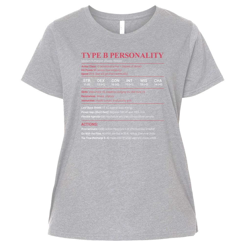 Type B Stats Ladies Curvy Jersey - Heather - 3