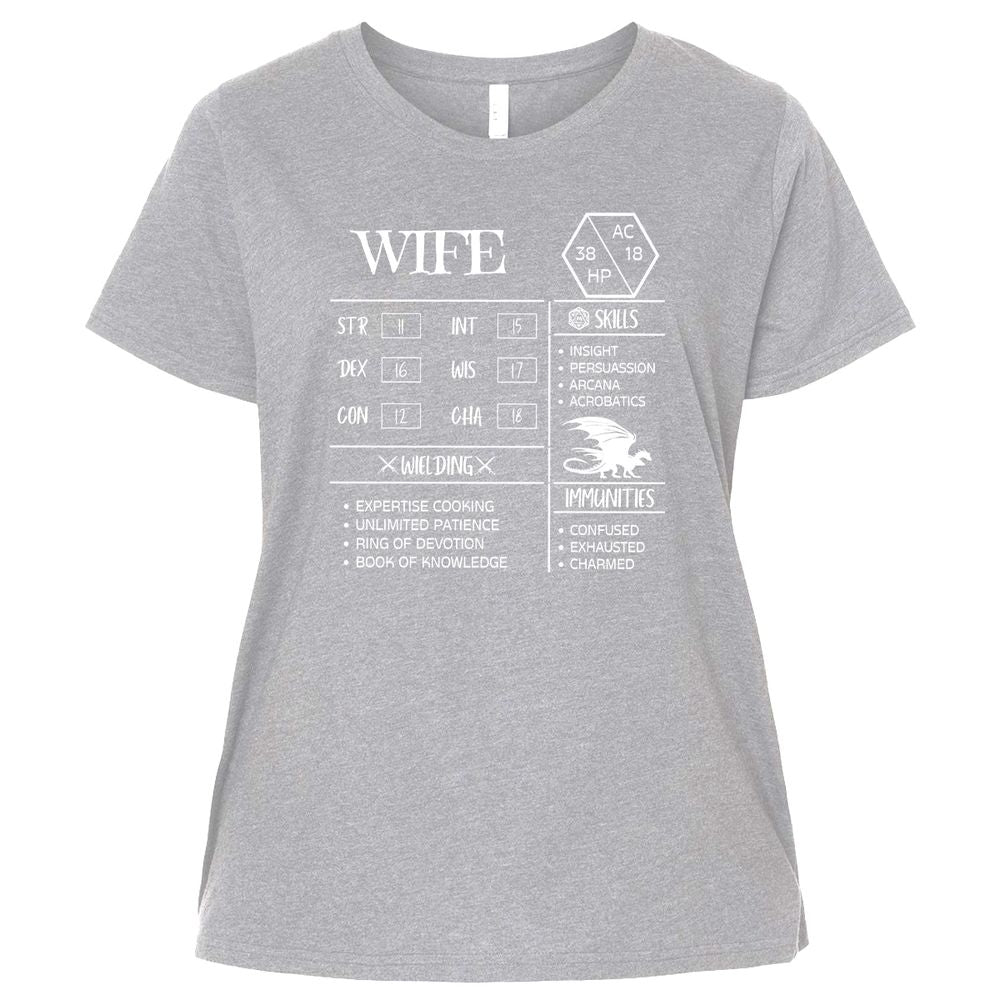 Wife Stats 2 Ladies Curvy Jersey - Heather - 3