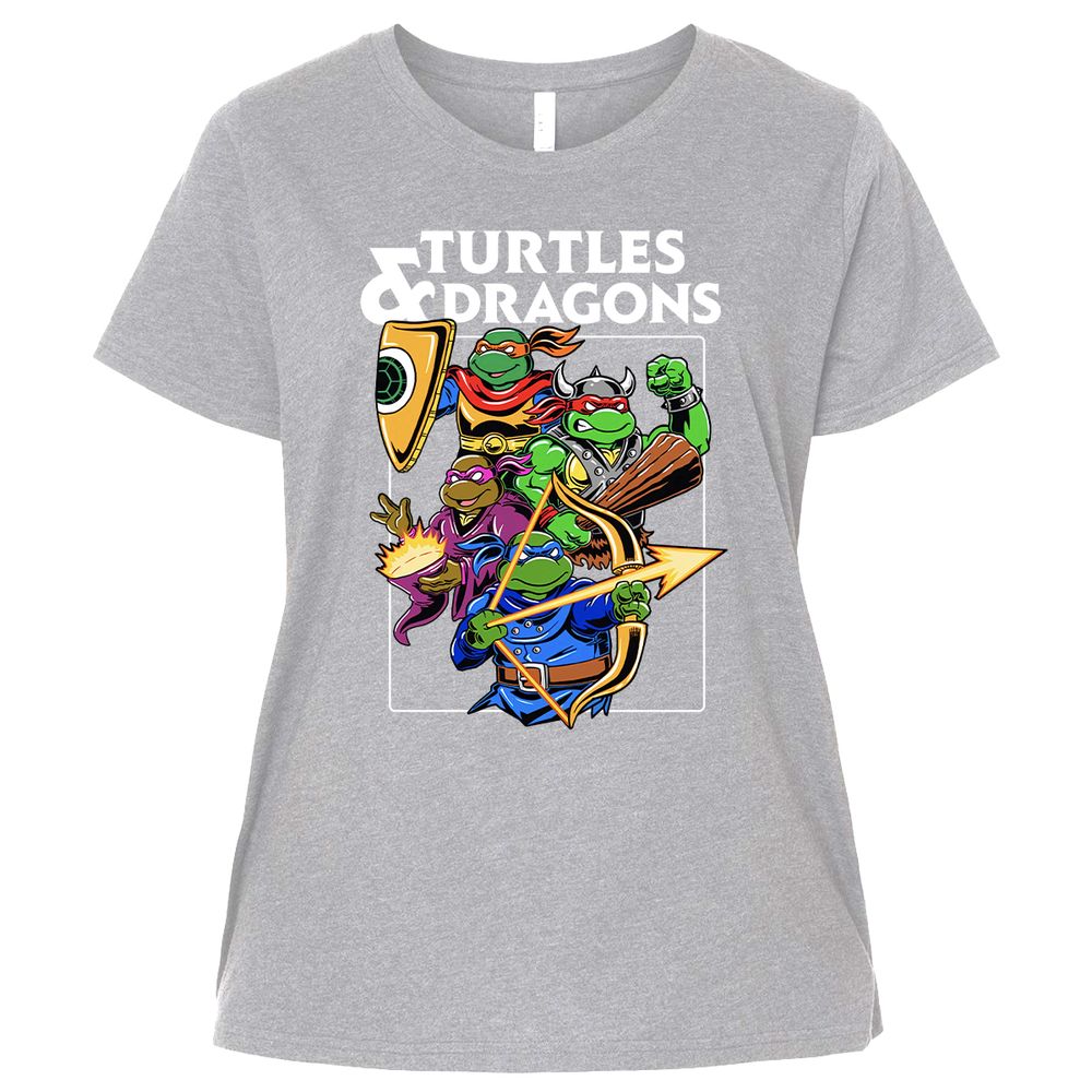 Turtles & Dragons Ladies Curvy Jersey - Heather - 3