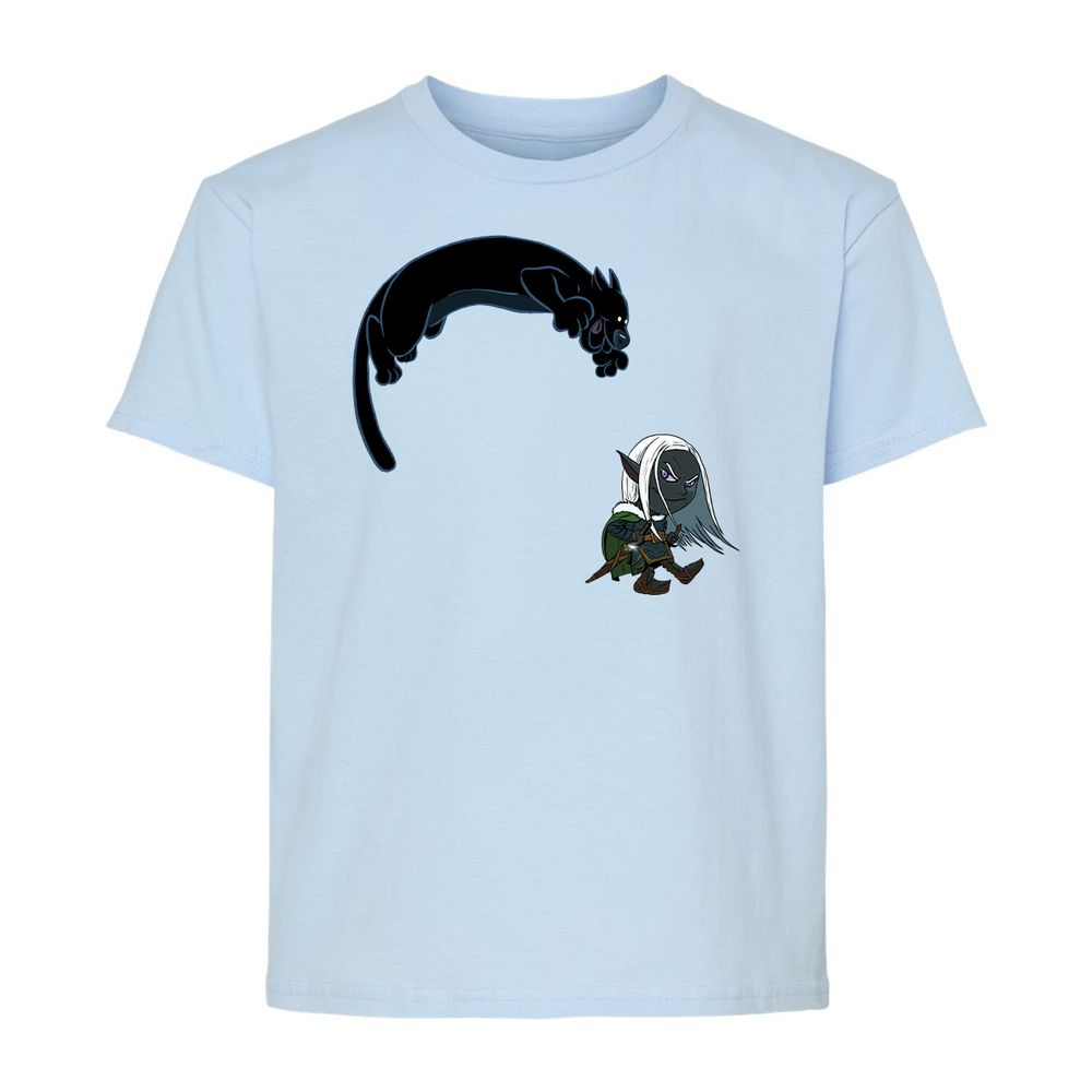 Drizzt and Guenhwyvar Kids T-Shirt - Light Blue - 3