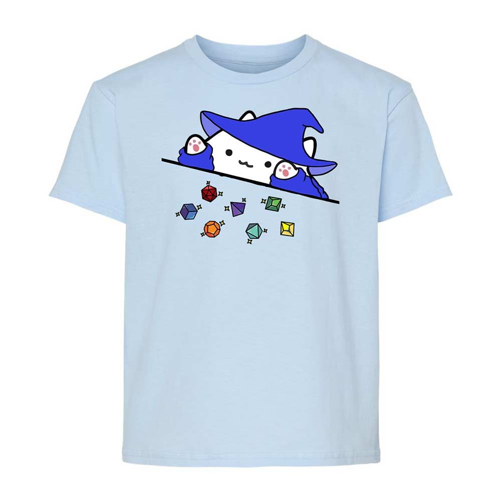 Cat Throws Dices Kids T-Shirt - Light Blue - 3