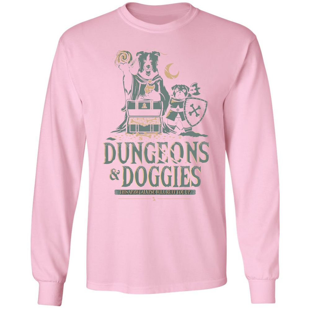 Dungeons & Doggies Long Sleeve T-Shirt - Light Pink - 3