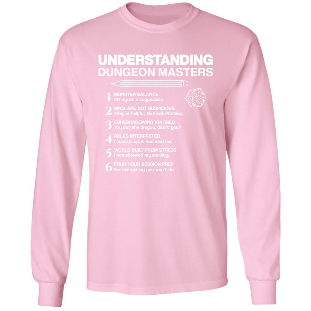 Understanding Dungeon Masters Long Sleeve T-Shirt - Light Pink - 3