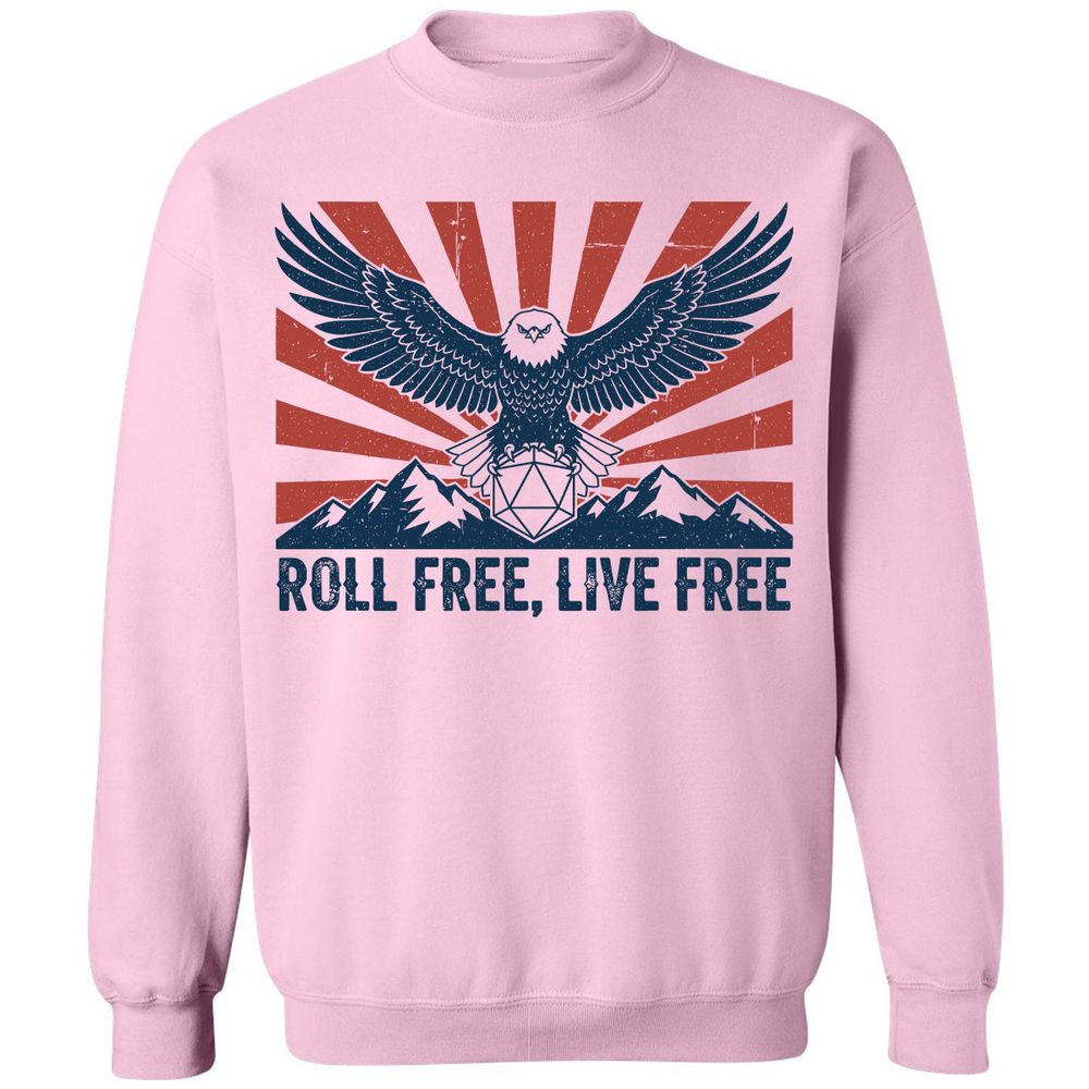 Roll Free, Live Free Classic Unisex Sweatshirt - Light Pink - 3