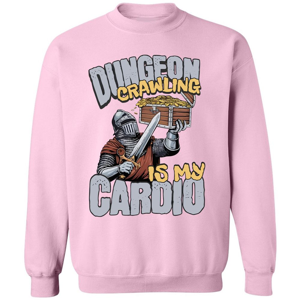 Dungeon Crawling Is My Cardio Classic Unisex Sweatshirt - Light Pink - 3