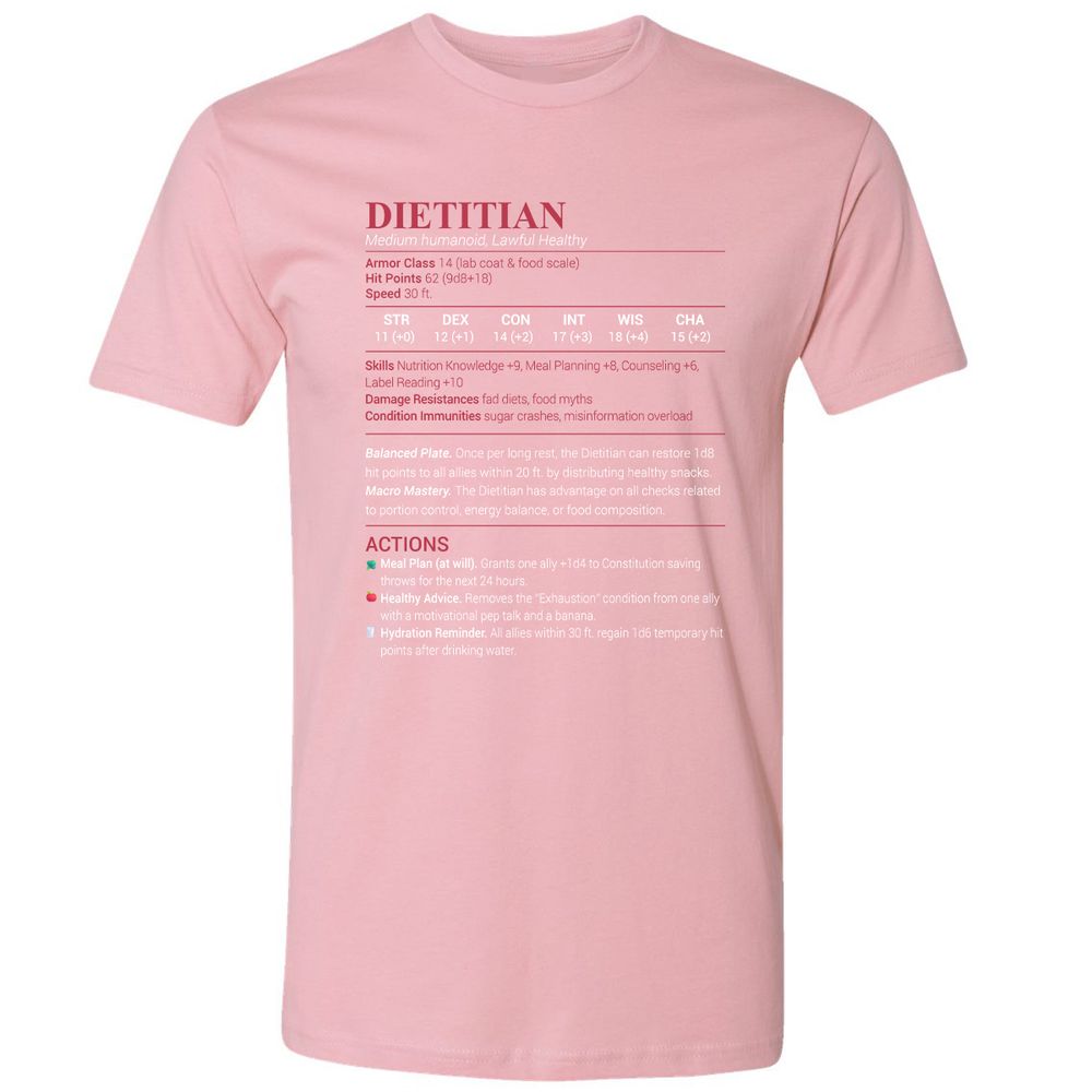 Dietitian Premium Unisex T-Shirt - Light Pink - 3