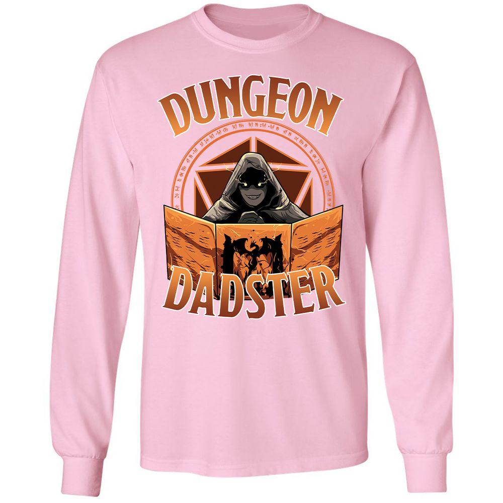 Dungeon Dadster Long Sleeve T-Shirt - Light Pink - 3