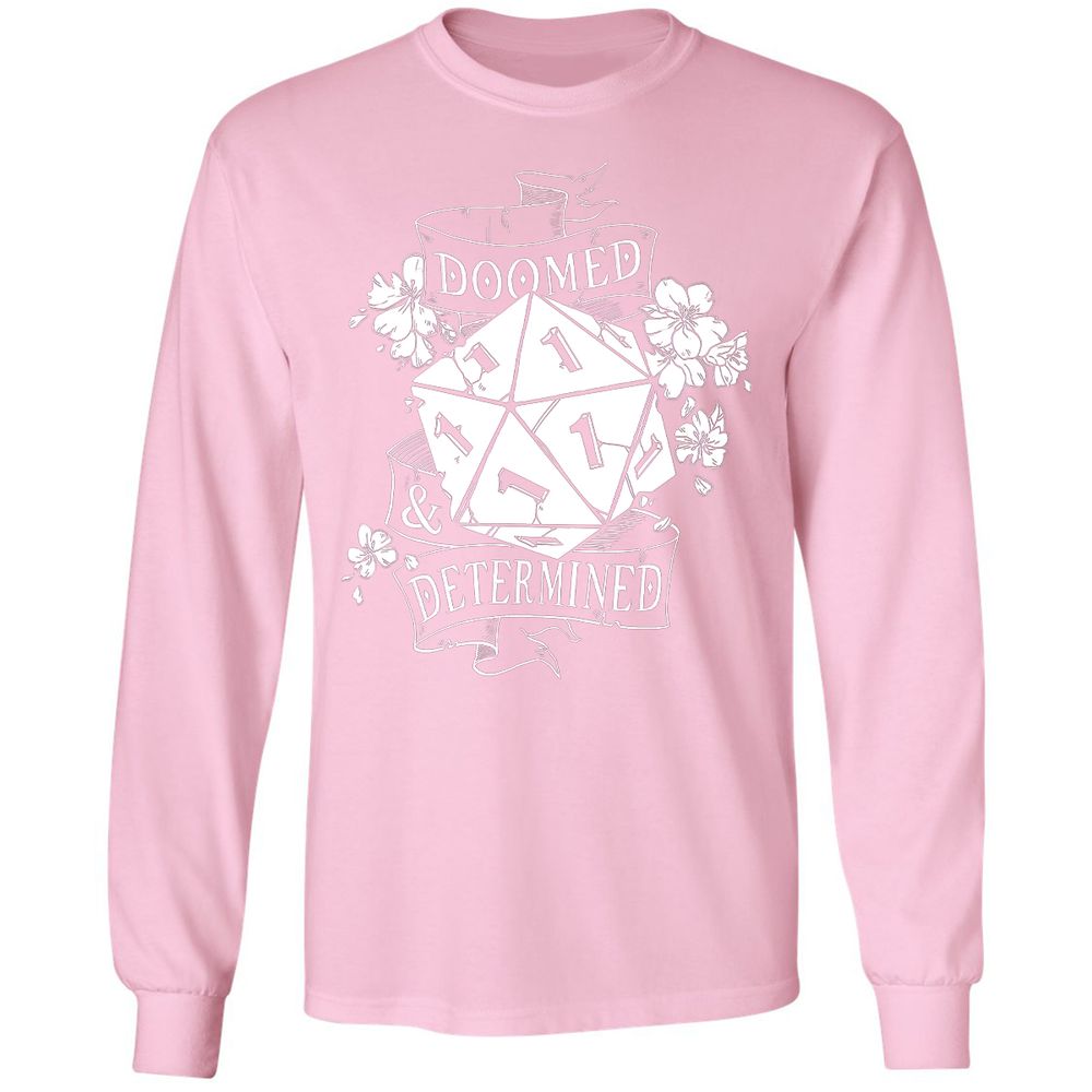 Doomed Determined Long Sleeve T-Shirt - Light Pink - 3