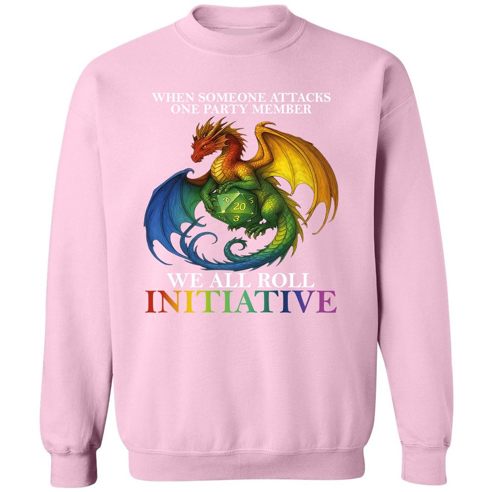 Dragon Roll For Initiative Classic Unisex Sweatshirt - Light Pink - 3