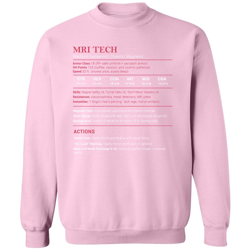 MRI Tech Stats Classic Unisex Sweatshirt - Light Pink - 3