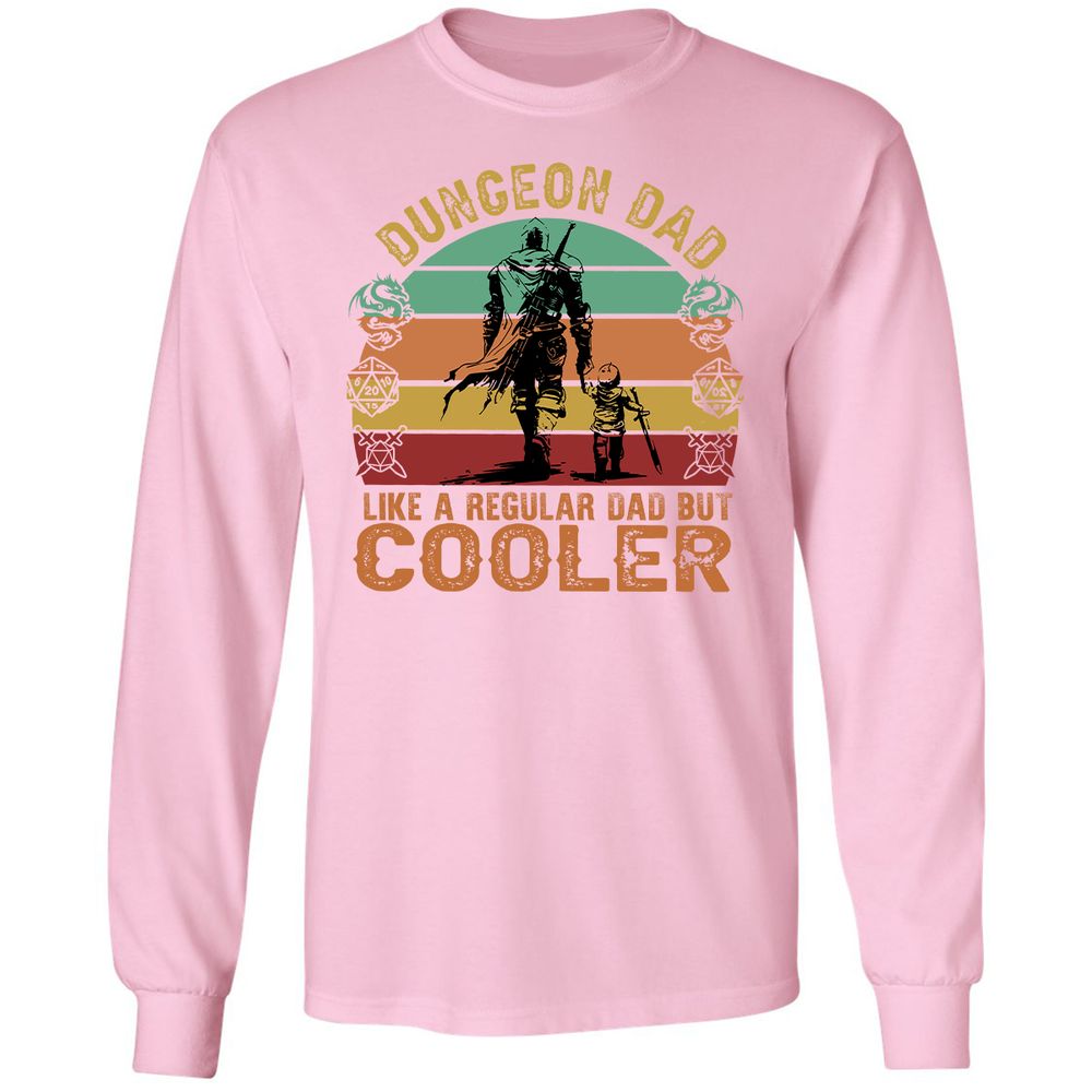 Dungeon Dad Like A Regular Dad Long Sleeve T-Shirt - Light Pink - 3