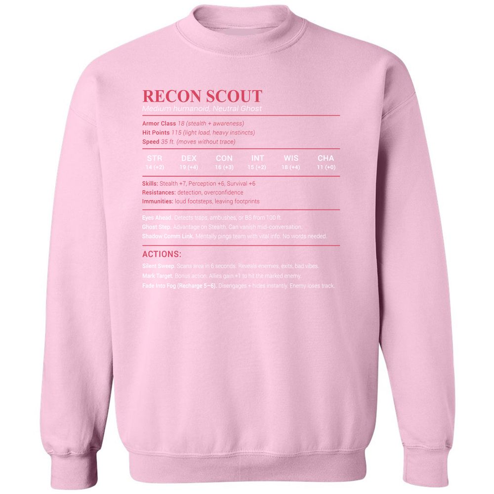 Recon Scout Classic Unisex Sweatshirt - Light Pink - 3