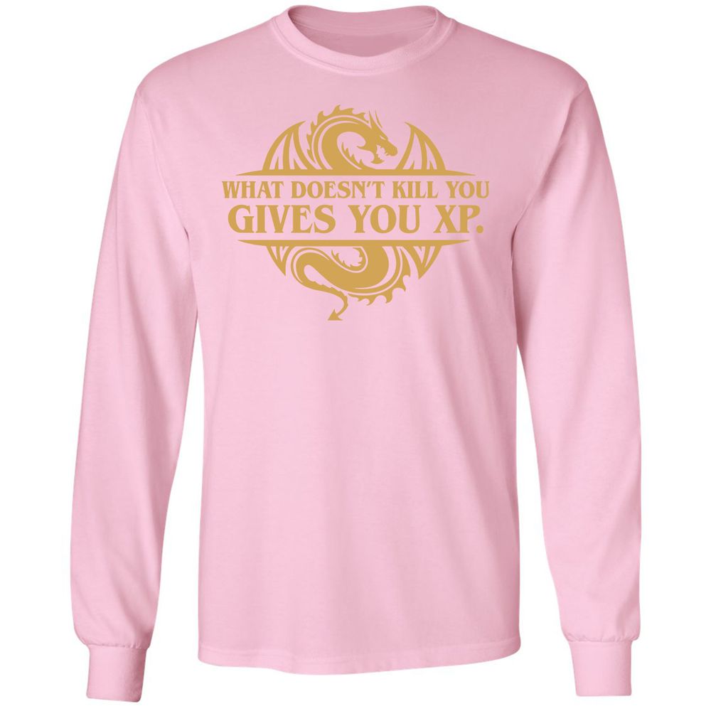 What Doesn't Kill You Gives You XP Long Sleeve T-Shirt - Light Pink - 3