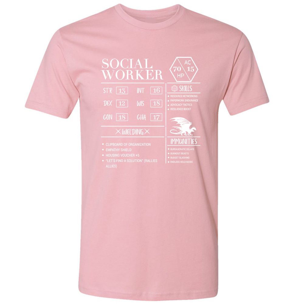 Social Worker New Premium Unisex T-Shirt - Light Pink - 3