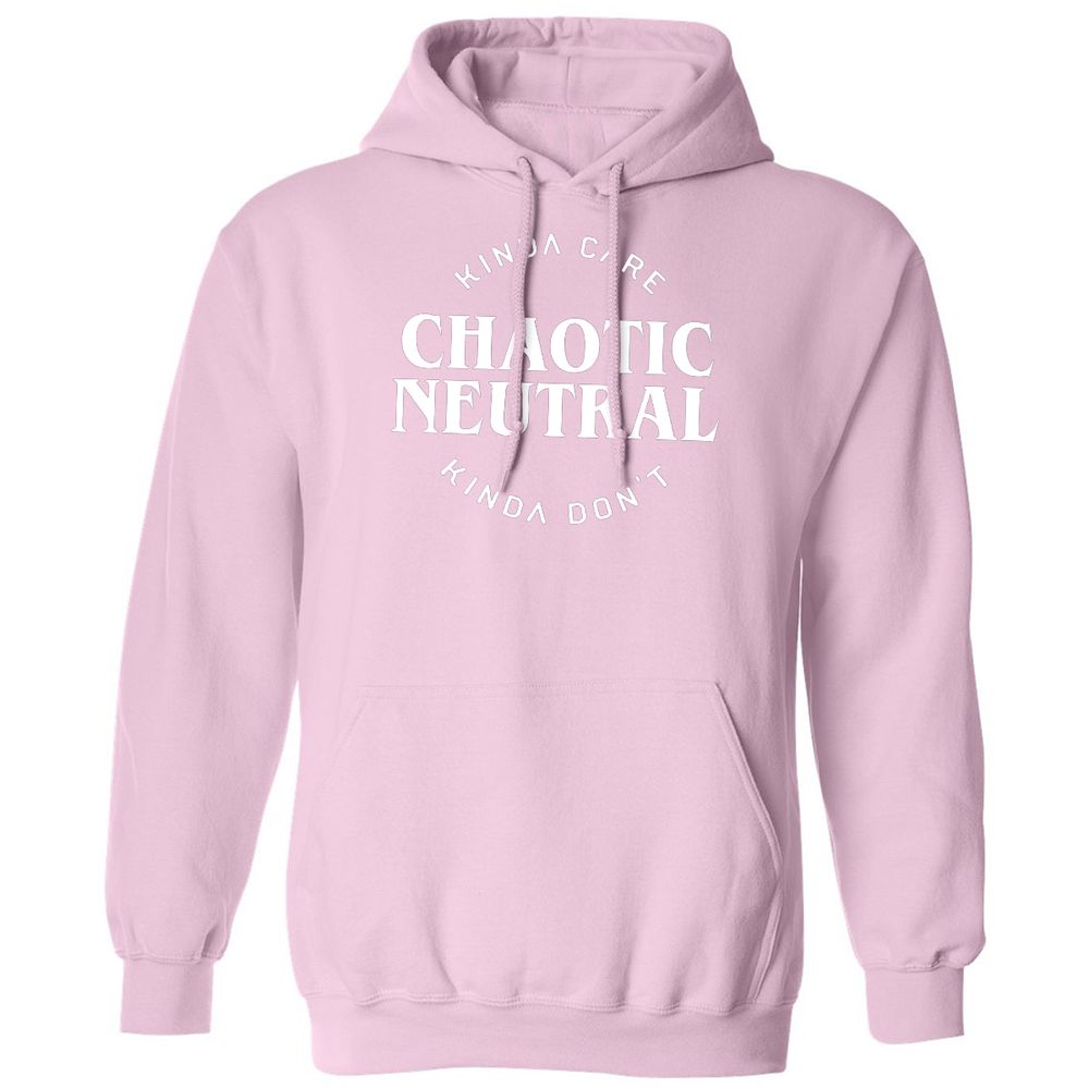 Chaotic Neutral Alignment Kinda Care Kinda Don't Classic Unisex Hoodie - Light Pink - 3