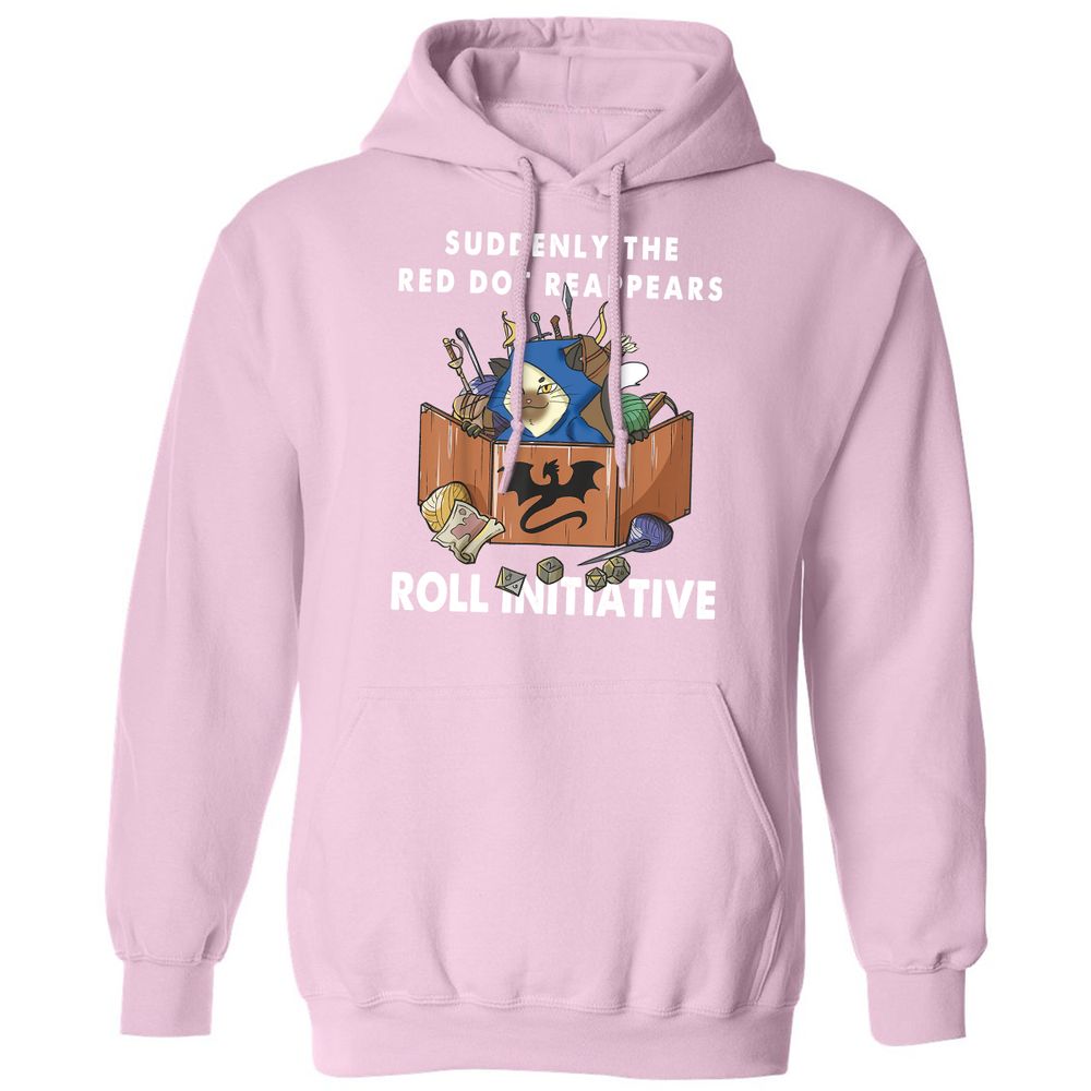 Suddenly The Red Dot Reappears Roll Initiative Classic Unisex Hoodie - Light Pink - 3