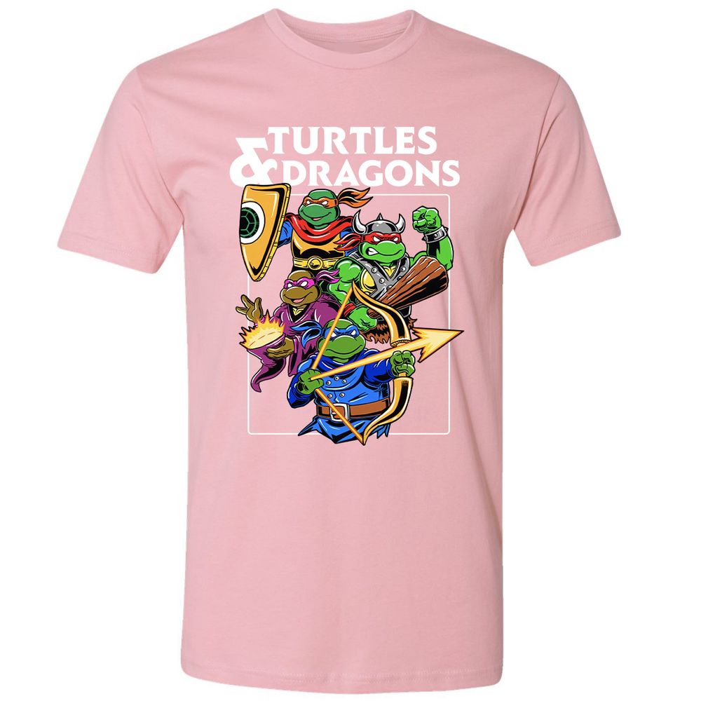 Turtles & Dragons Premium Unisex T-Shirt - Light Pink - 3