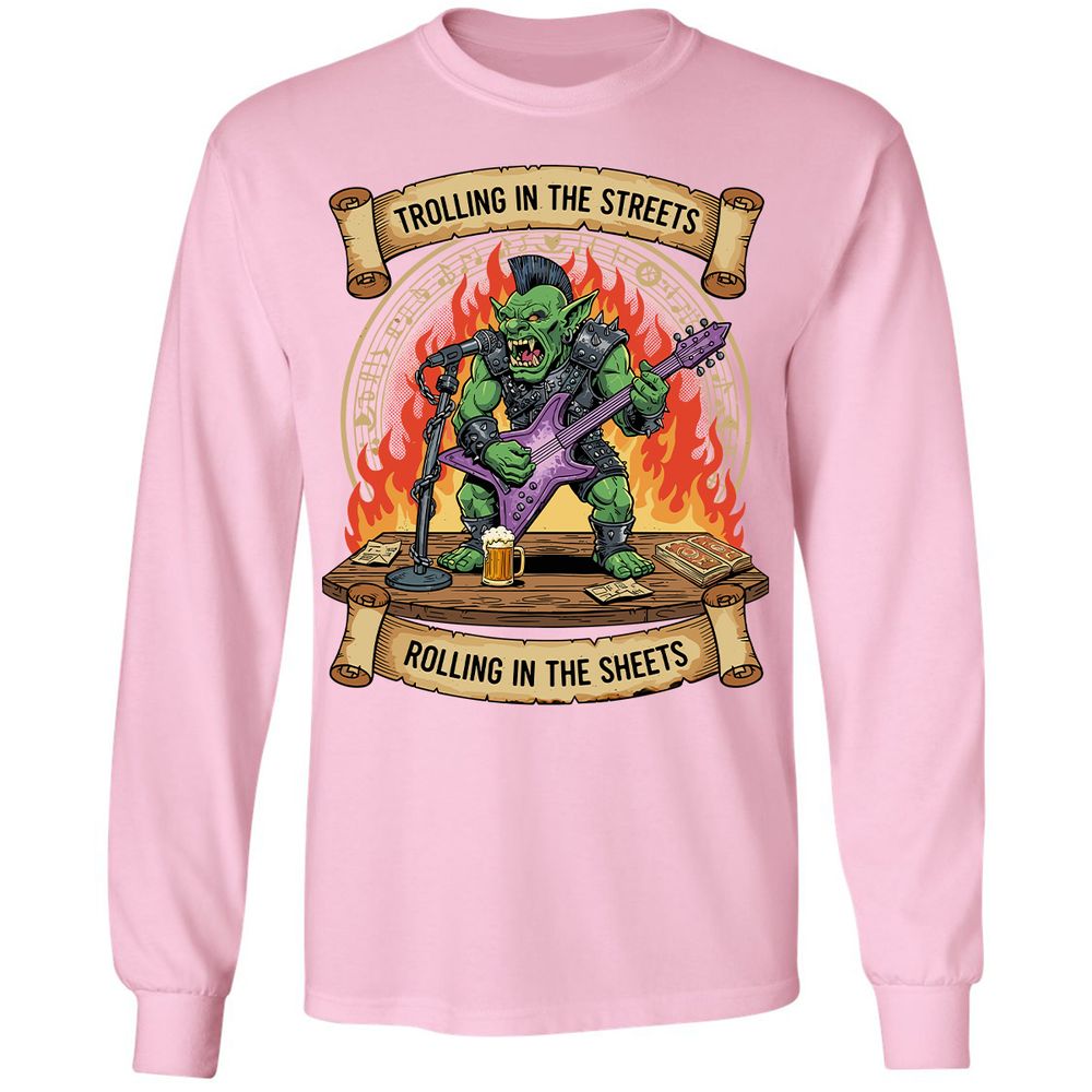 Trolling in the Streets Long Sleeve T-Shirt - Light Pink - 3