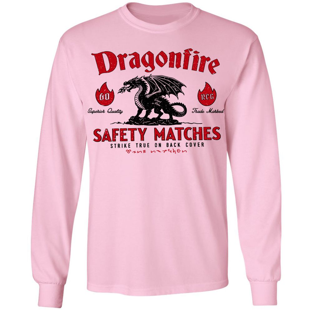 Dragonfire Long Sleeve T-Shirt - Light Pink - 3