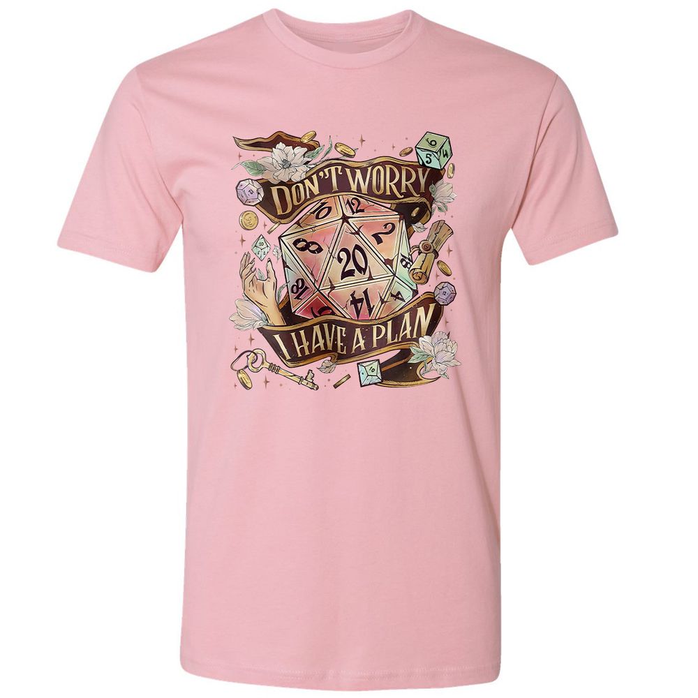Floral Don't Worry I Have A Plan Premium Unisex T-Shirt - Light Pink - 3
