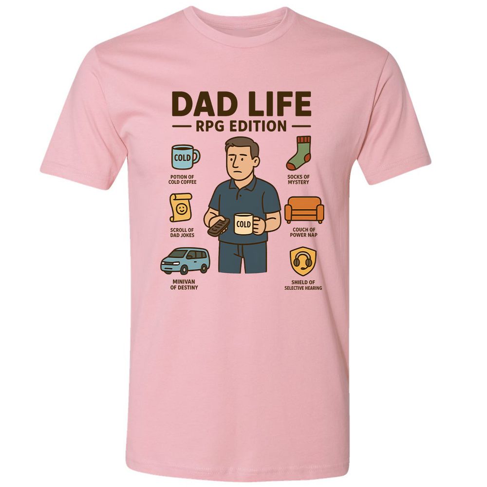 Dad Life RPG Edition Premium Unisex T-Shirt - Light Pink - 3