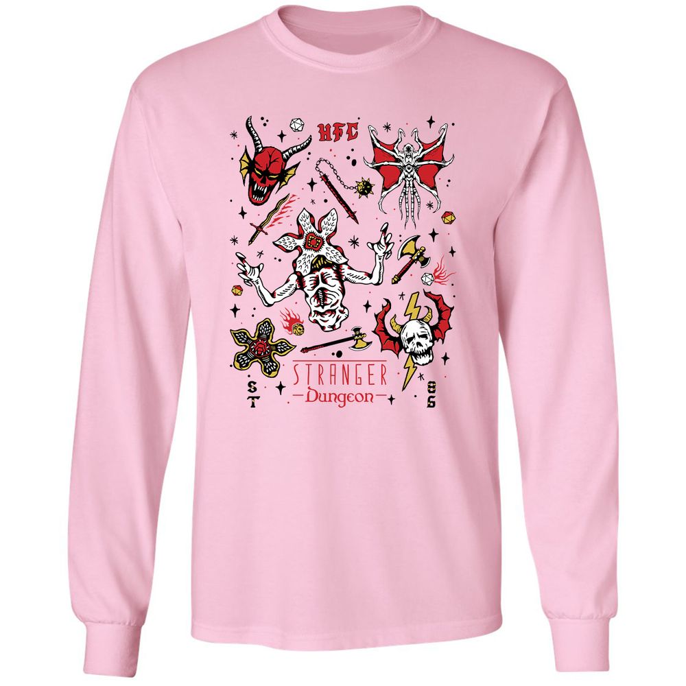 STRANGER DUNGEON Long Sleeve T-Shirt - Light Pink - 3