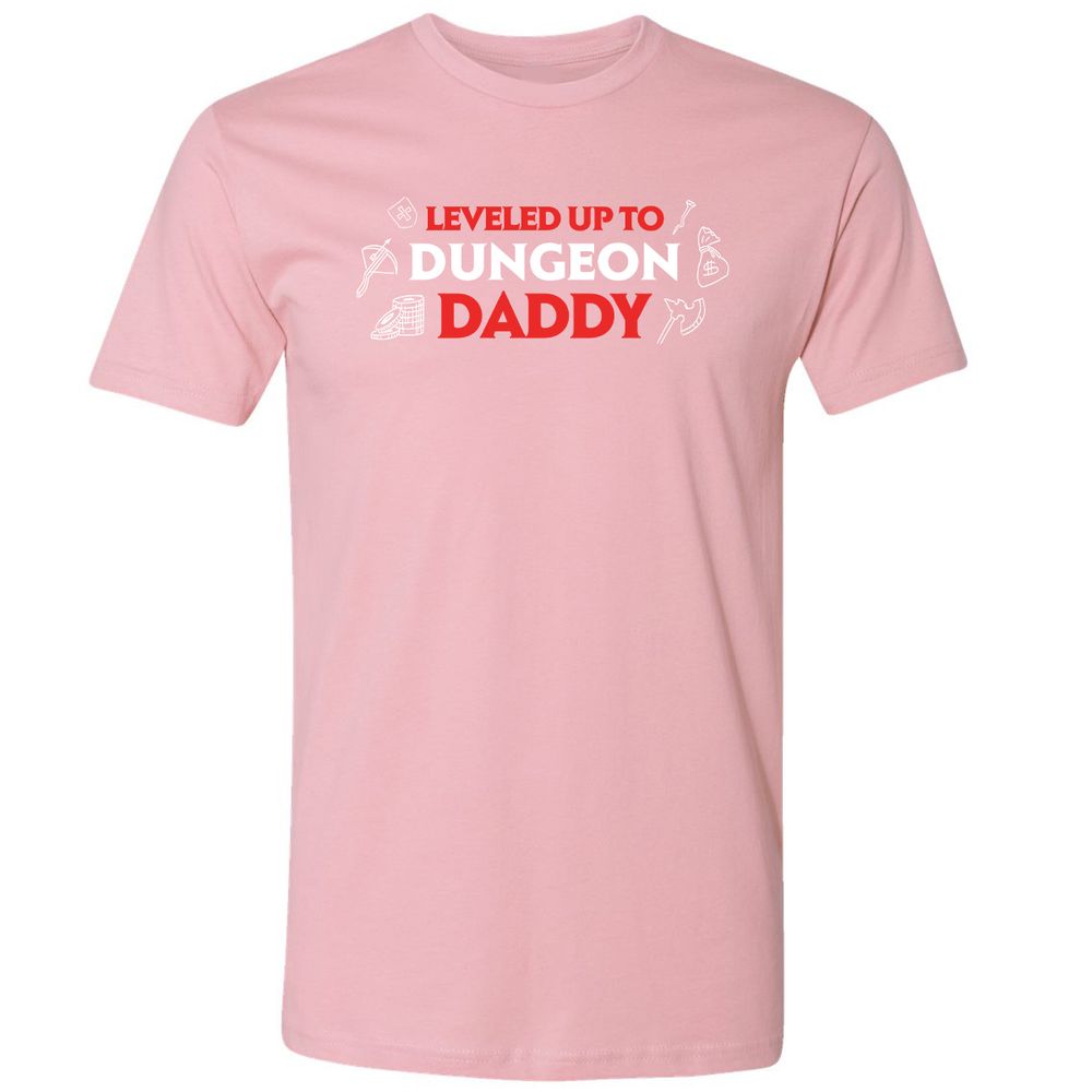 Leveled Up To Dungeon Daddy Premium Unisex T-Shirt - Light Pink - 3