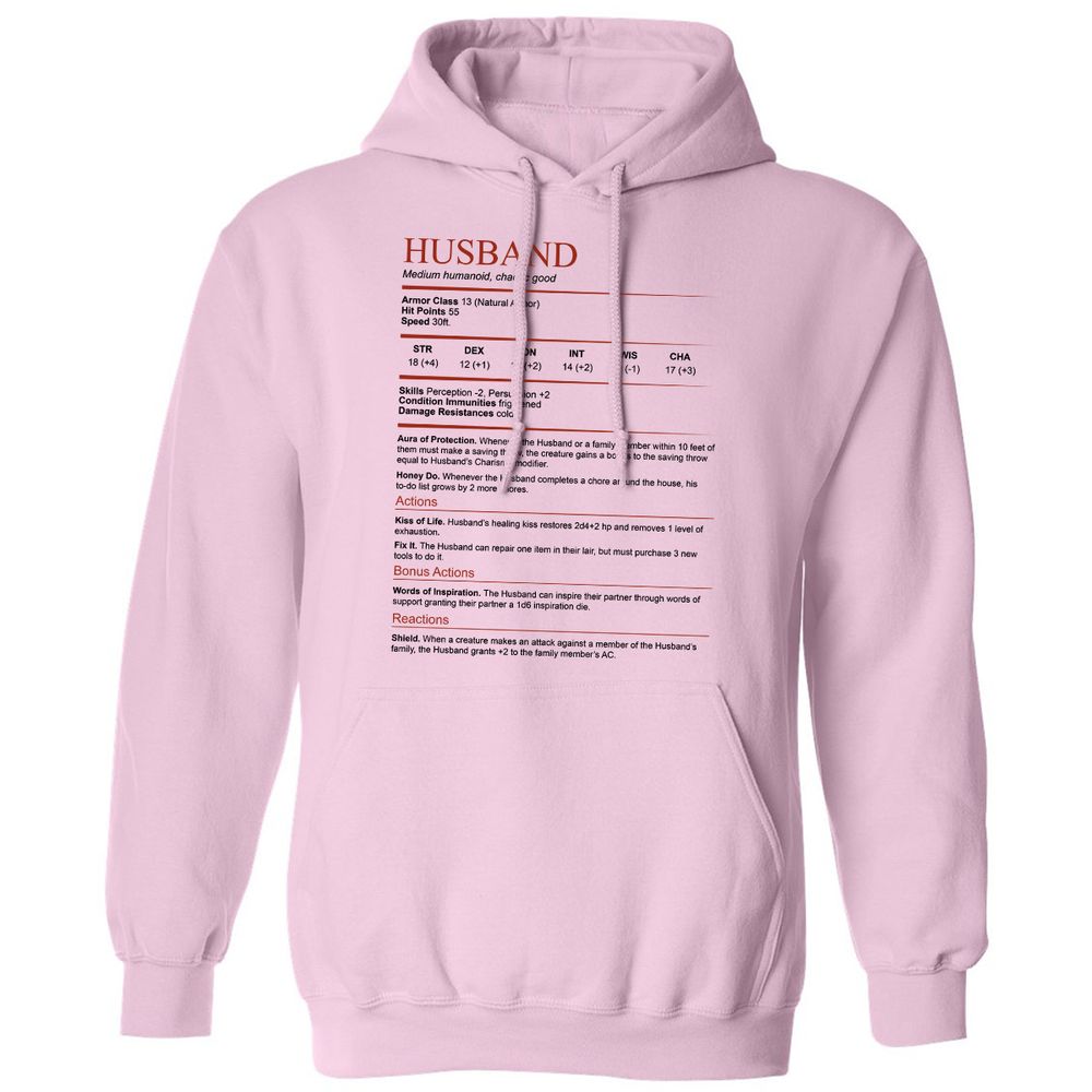 Husband White Classic Unisex Hoodie - Light Pink - 3