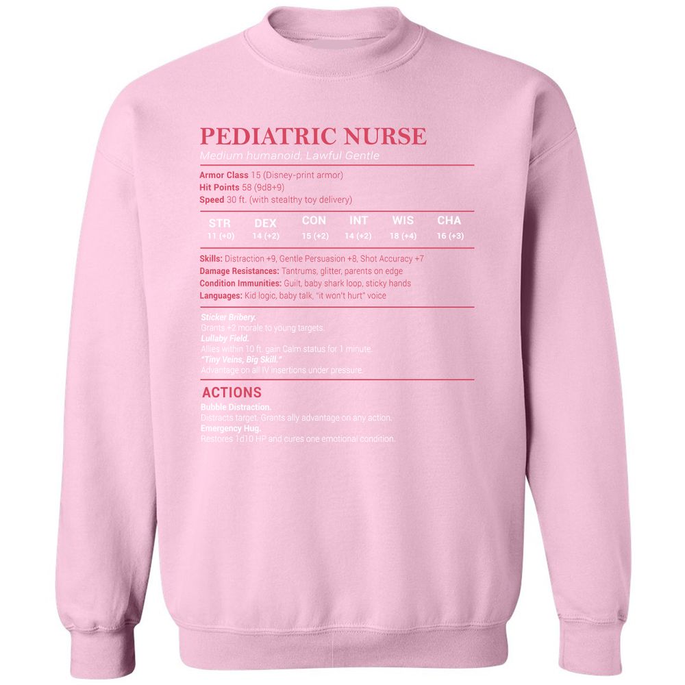 Pediatric Nurse Classic Unisex Sweatshirt - Light Pink - 3