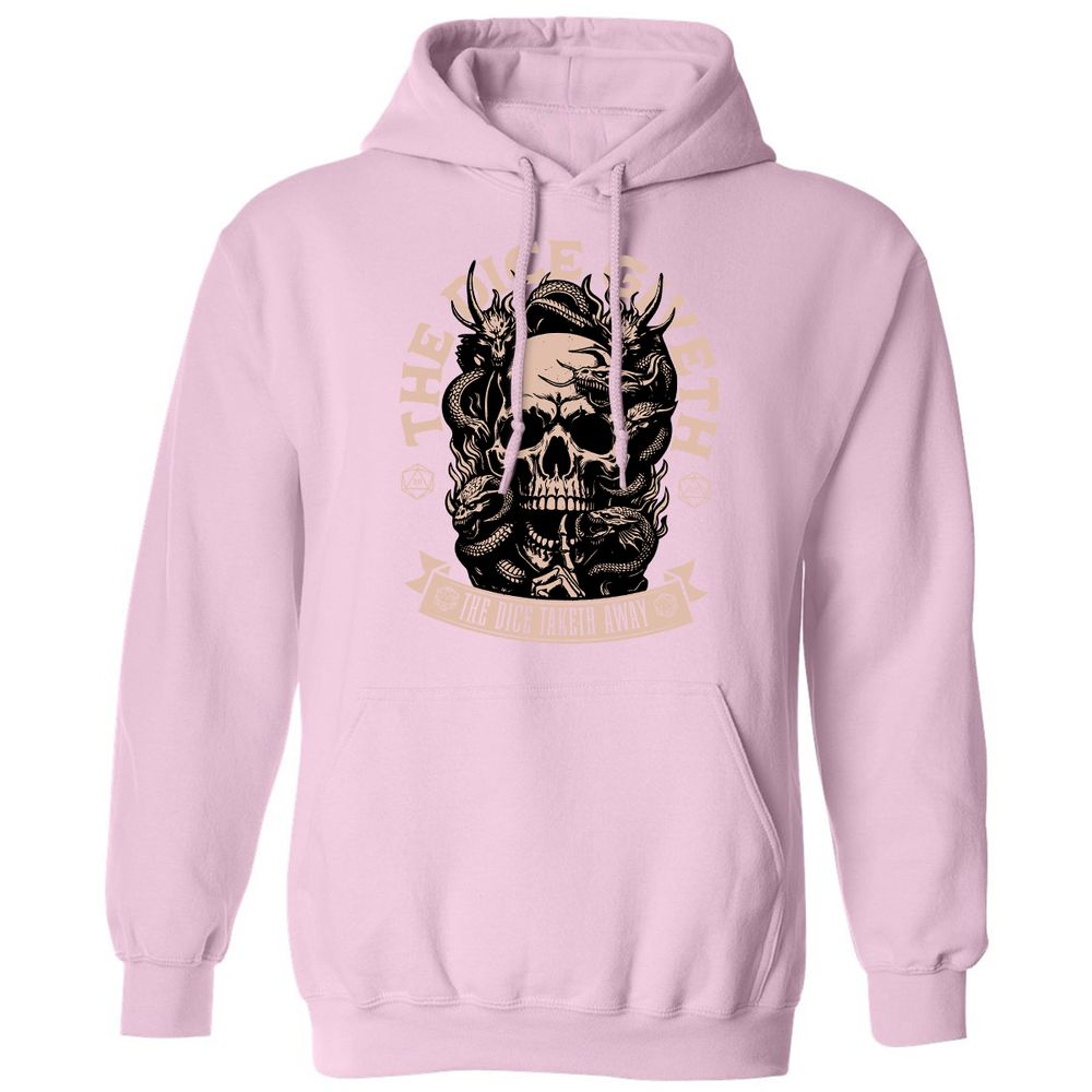 The Dice Giveth The Dice Taketh Away Classic Unisex Hoodie - Light Pink - 3