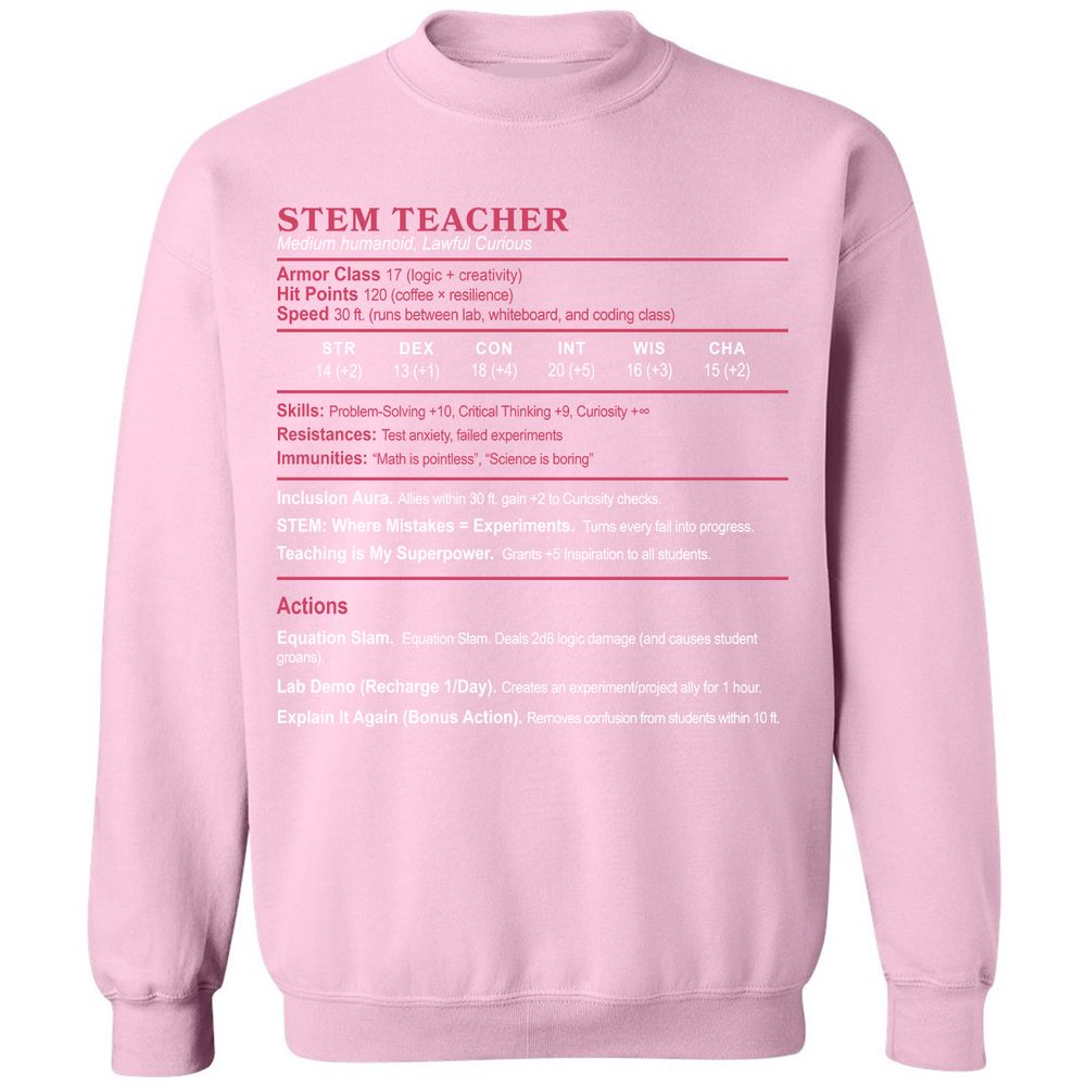 STEM TEACHER Classic Unisex Sweatshirt - Light Pink - 3