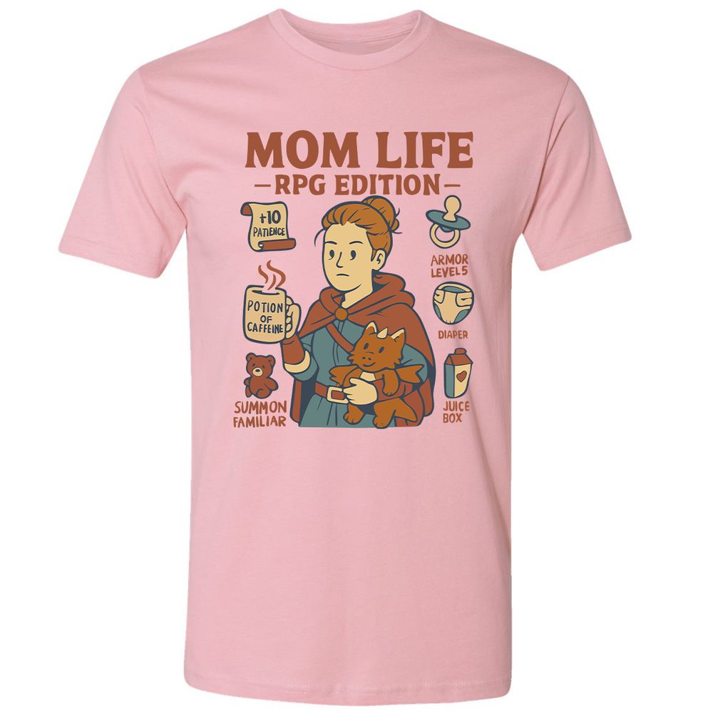 Mom Life RPG Edition Premium Unisex T-Shirt - Light Pink - 3