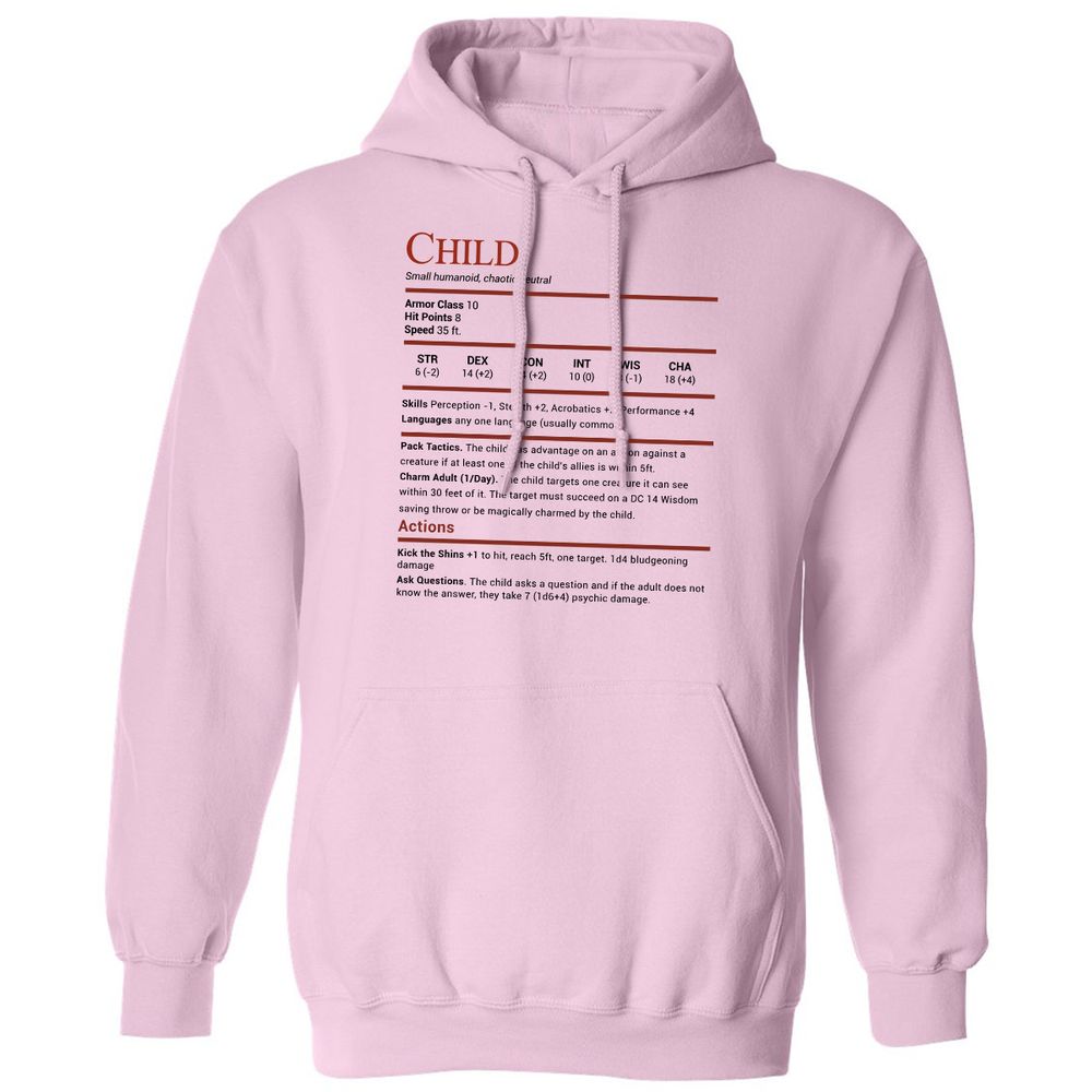 Child Stats Classic Unisex Hoodie - Light Pink - 3