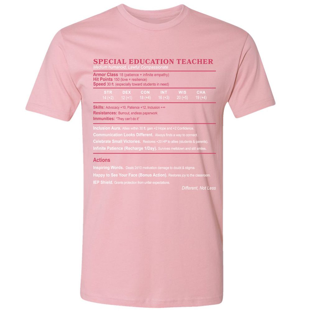 Special Education Teacher Premium Unisex T-Shirt - Light Pink - 3