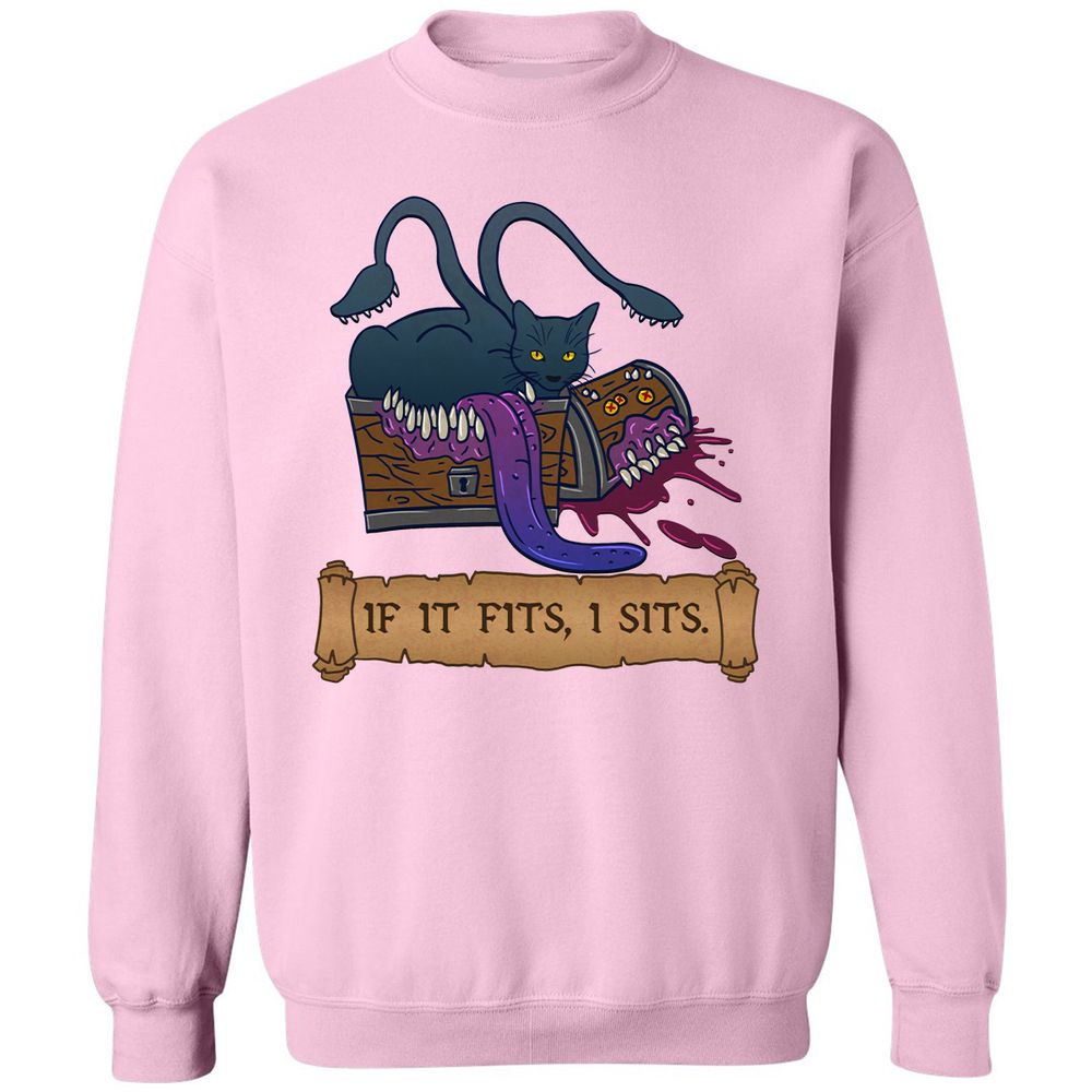 If It Fits I Sits Classic Unisex Sweatshirt - Light Pink - 3