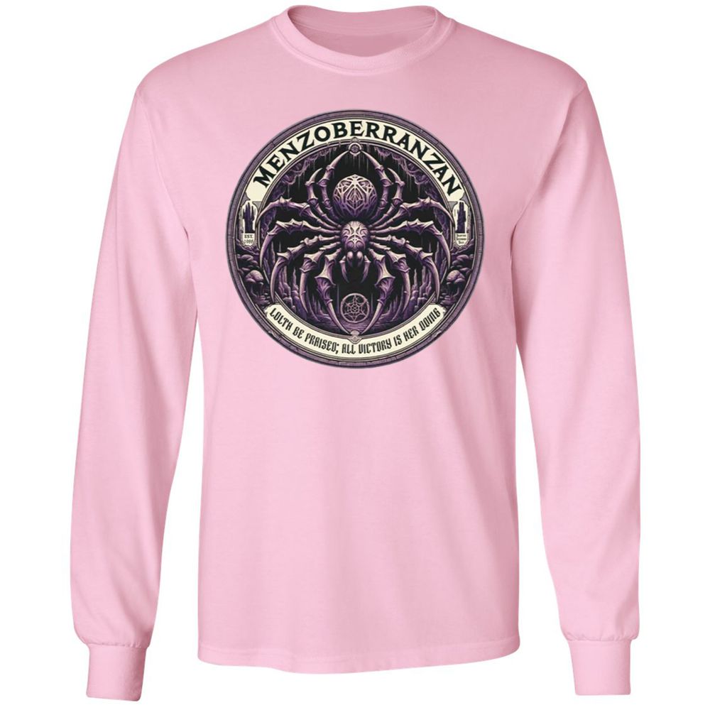 Menzoberranzan Lolth Be Praised Long Sleeve T-Shirt - Light Pink - 3