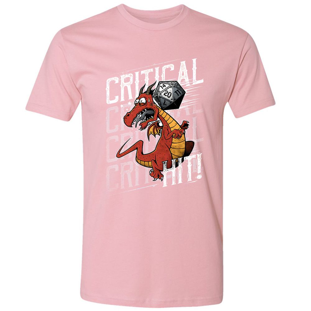 Funny Dragon Critical Hit Premium Unisex T-Shirt - Light Pink - 3