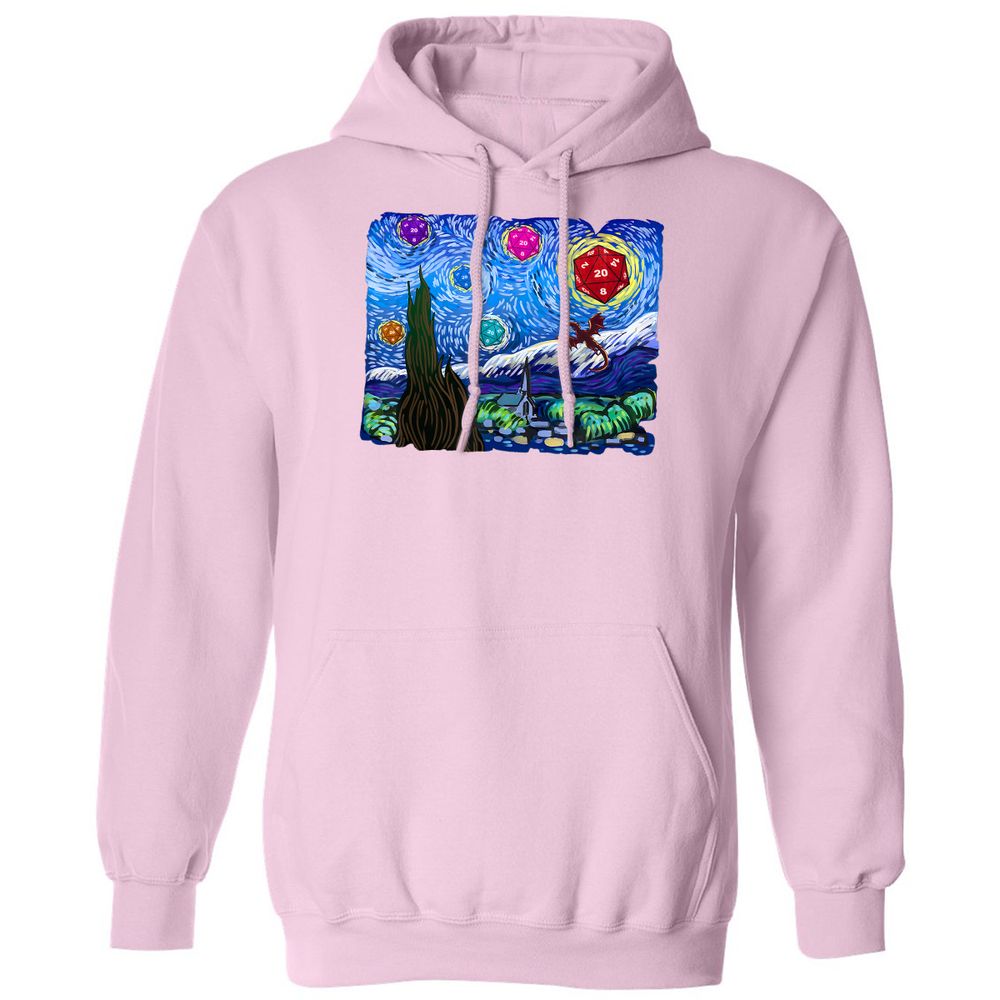 Dragon Starry Night Classic Unisex Hoodie - Light Pink - 3