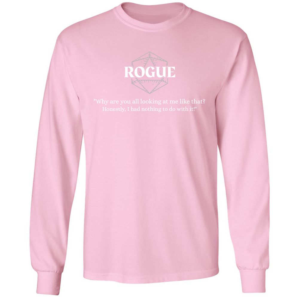 Rogue – Why Are You All Looking At Me Like That Long Sleeve T-Shirt - Light Pink - 3